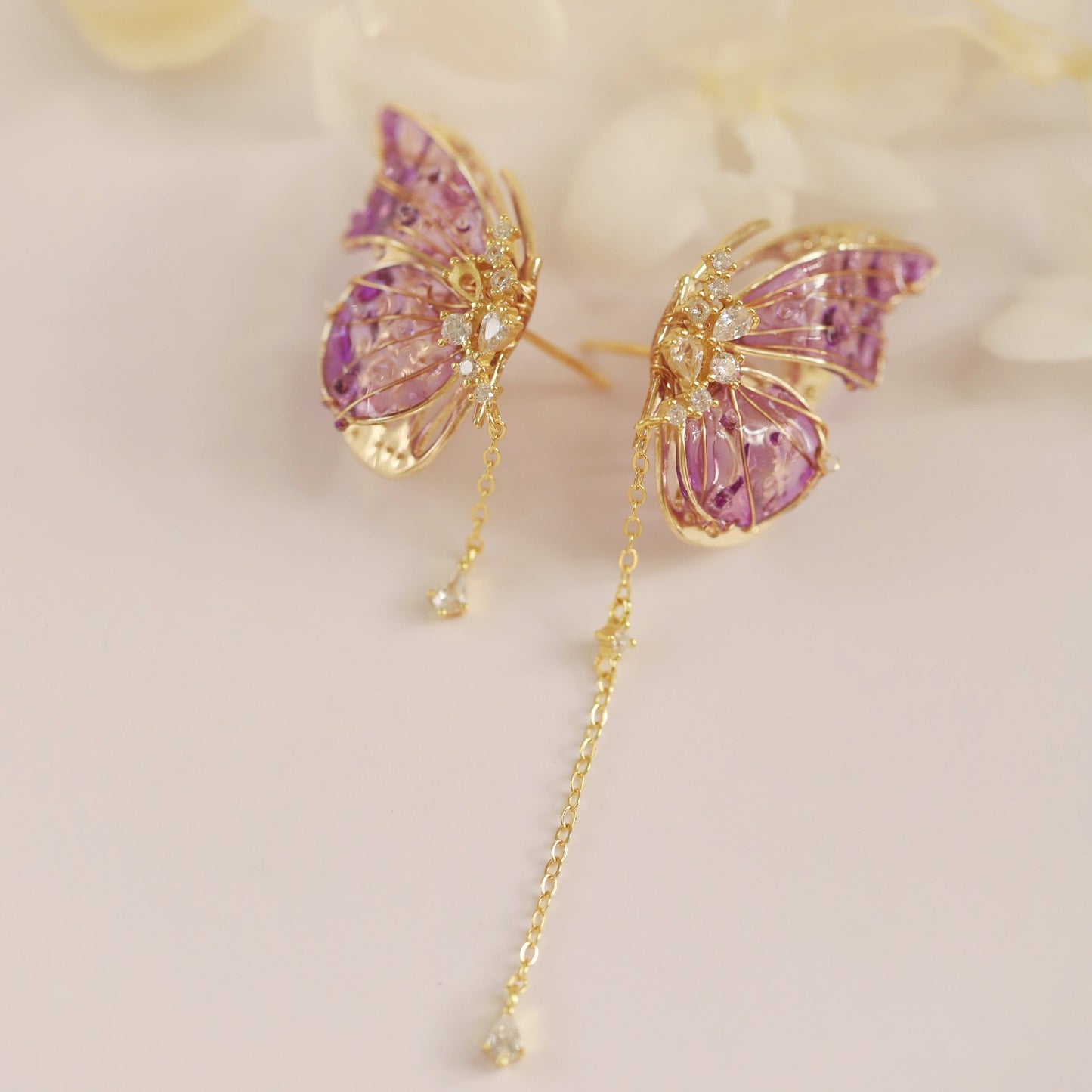 Lavender Flowers Earrings