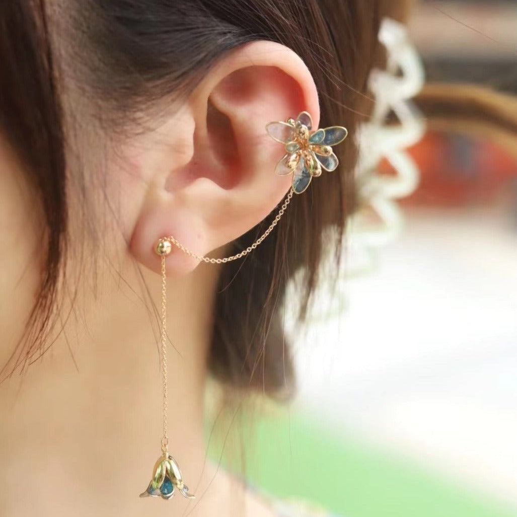 Cherry Blossom Earrings & Ear Cuff