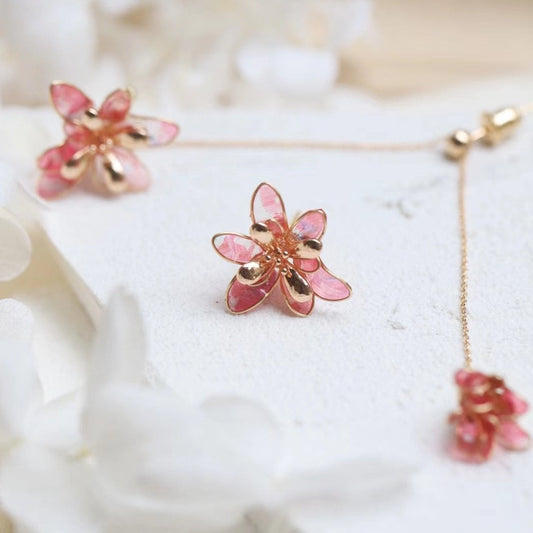 Cherry Blossom Earrings & Ear Cuff